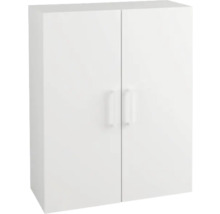 Biela závesná skrinka s dvomi dvierkami