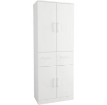 Biela viacúčelová skriňa so zásuvkami a dvierkami pre ďalší úložný priestor