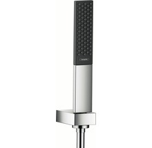 Logo Hansgrohe. Nástenný sprchový držiak s ručnou sprchou.