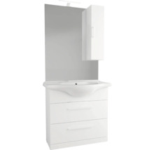 Skrinka pod umývadlo so zrkadlom, závesná skrinka a dve zásuvky