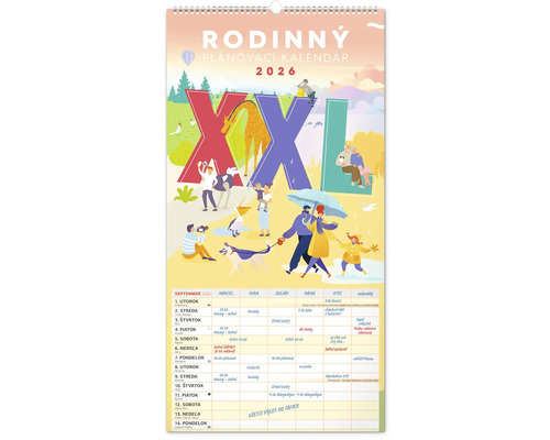 Rodinný plánovací kalendár pre rok 2026