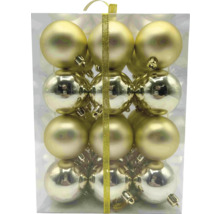 Balenie 12 plastových vianočných gúľ s matným a lesklým povrchom