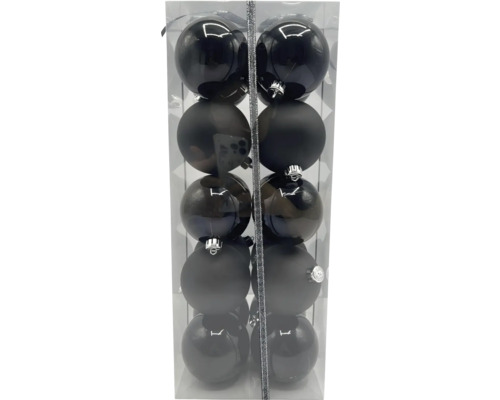Balenie dvanástich čiernych vianočných gúľ