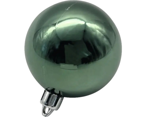 Zelená vianočná guľa so strieborným závesom