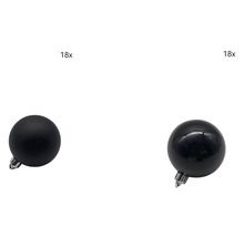 Sada 18 plastových vianočných gúľ, niektoré matné a niektoré lesklé