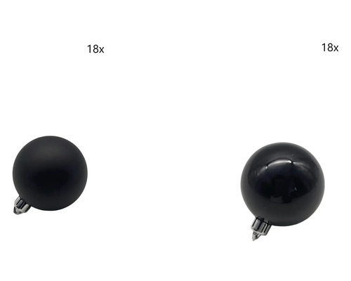 Sada 18 plastových vianočných gúľ, niektoré matné a niektoré lesklé