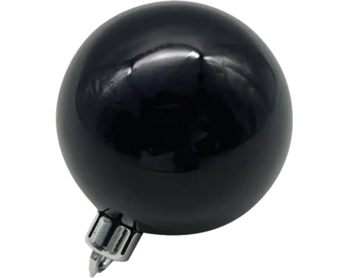 Čierna vianočná guľa so strieborným závesom