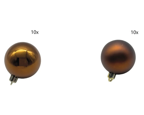 Desať vianočných gúľ z plastu, lesklé a matné