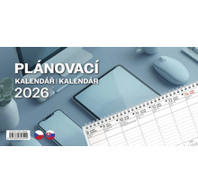 Plánovací kalendár pre rok 2026 s kancelárskymi potrebami
