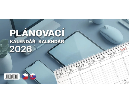Stolový kalendár Plánovací CZ/SK 2026 Plánovací kalendár pre rok 2026 s kancelárskymi potrebami