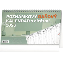 Poznámkový daňový kalendár s citátmi na rok 2026