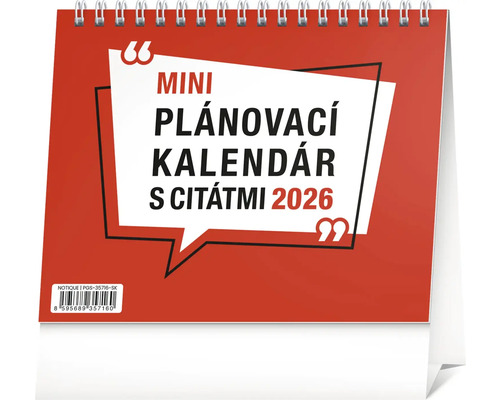 Mini plánovací kalendár s citátmi pre rok 2026