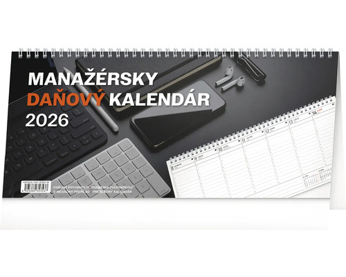 Stolový kalendár daní 2026 s kancelárskymi potrebami