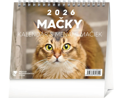 Stolový kalendár 2026 s motívmi mačiek