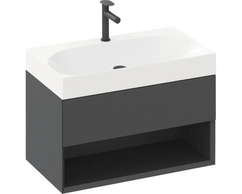 Umývadlo s umývadlovou skrinkou a batériou