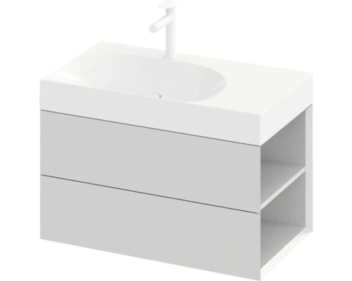 Umývadlová skrinka s dvomi zásuvkami a úložným priestorom