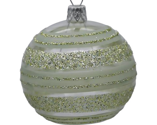 Vianočná guľa s trblietavými pruhmi
