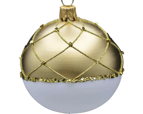 Vianočná ozdoba, dvojfarebná s trblietavými akcentmi