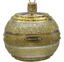 Vianočná guľa so zlatými trblietkami