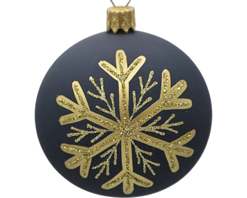 Sklenená vianočná ozdoba 8 cm x 8 cm x 9,5 cm sivá Vianočná ozdoba s vločkou