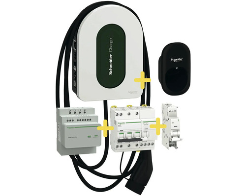 Nabíjacia stanica Schneider Electric - Wallbox pre elektromobily 11kW, vr. prístrojov na ochranu, riadenie a správu výkonu Nabíjacia stanica pre elektromobily Schneider s prúdovým chráničom, ističom a špičkovým regulátorom