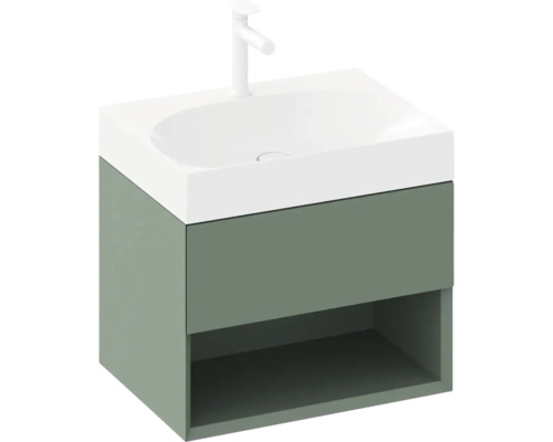 Umývadlo so skrinkou a batériou do kúpeľne.