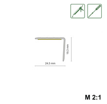 Profilový nákres schodového profilu s rozmermi 24,5 mm a 19,3 mm
