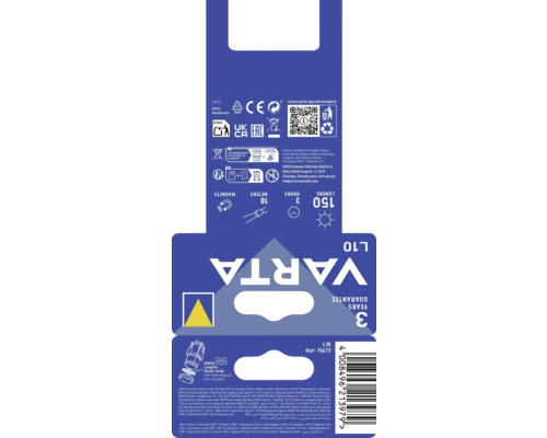 Balenie batérie Varta Longlife Power 3xAA. Zobrazený symbol batérie. Záruka tri roky.