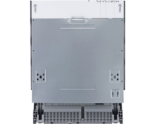 Pohľad zozadu na umývačku riadu s detailmi o prípojkách a inštalácii.