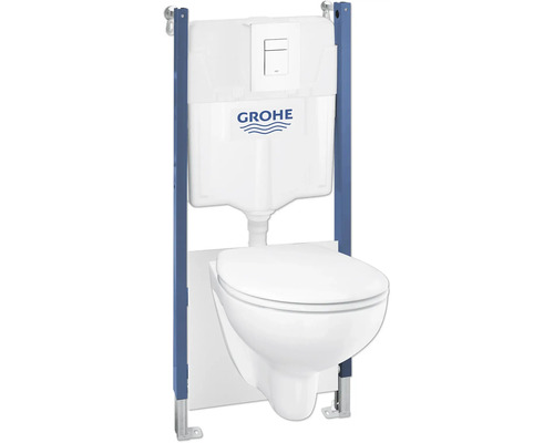 Závesné WC set GROHE Solido 5v1 bez splachovacieho kruhu vr. WC dosky 39563000 Predstenový inštalačný prvok so závesným WC a logom Grohe