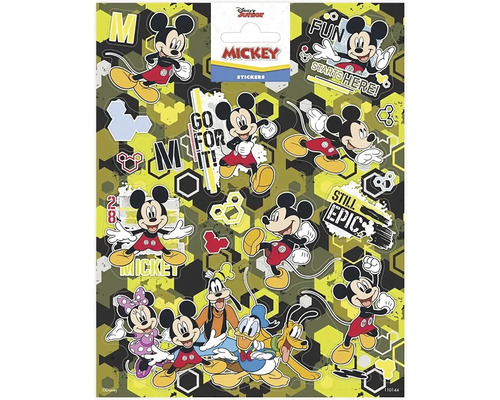 Hárok nálepiek Mickey Mouse s rôznymi motívmi