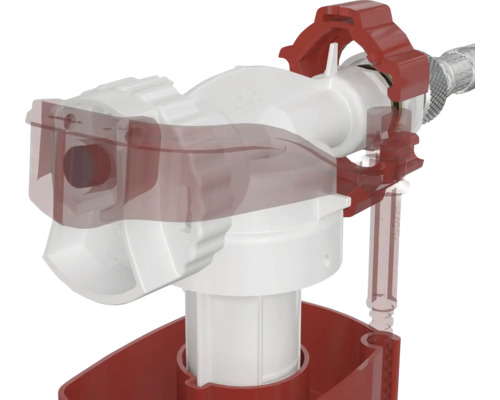 WC napúšťací ventil s červeným držiakom