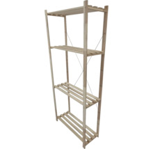 Drevený regál so štyrmi policami