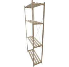 Drevený regál so štyrmi policami