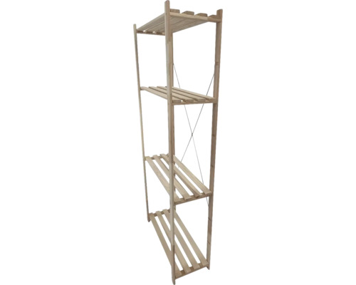 Drevený regál so štyrmi policami