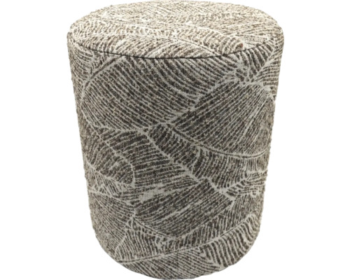 Okrúhla stolička s látkovým poťahom a vzorom listov