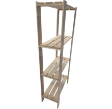 Drevený regál so štyrmi policami do interiéru