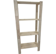 Drevený regál so štyrmi policami