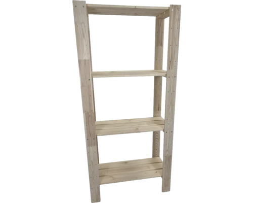 Drevený regál so štyrmi policami