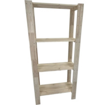 Drevený regál so štyrmi úrovňami na vnútorné použitie