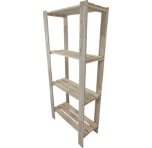 Drevený regál so štyrmi policami do interiéru