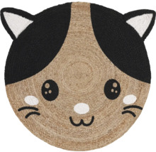 Okrúhly koberec s motívom mačacej tváre