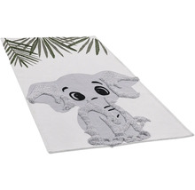 Koberec s motívom slona a rastlinným vzorom