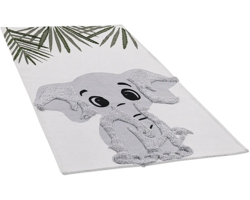 Koberec s motívom slona a rastlinným vzorom