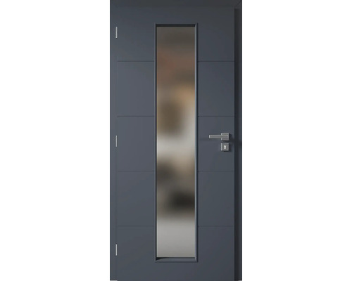 Vchodové dvere so sklenenou vložkou a nerezovou kľučkou