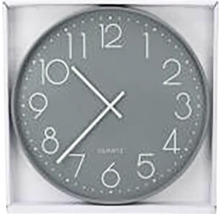 Sivé nástenné hodiny s ciferníkom