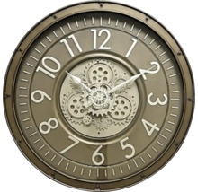 Dekoratívne nástenné hodiny s viditeľným hodinovým strojčekom