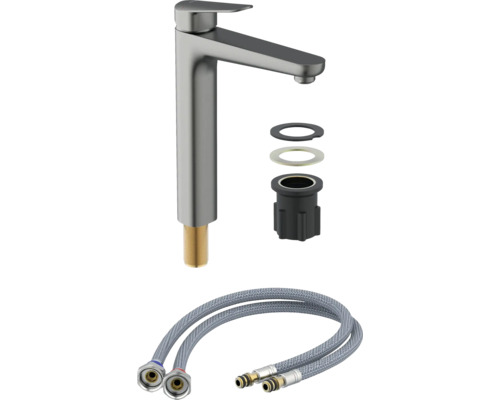 Umývadlová batéria s montážnym príslušenstvom a flexibilnými pripojovacími hadicami