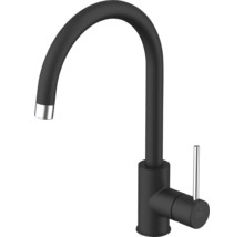 Čierna kuchynská batéria s vysokým výtokom