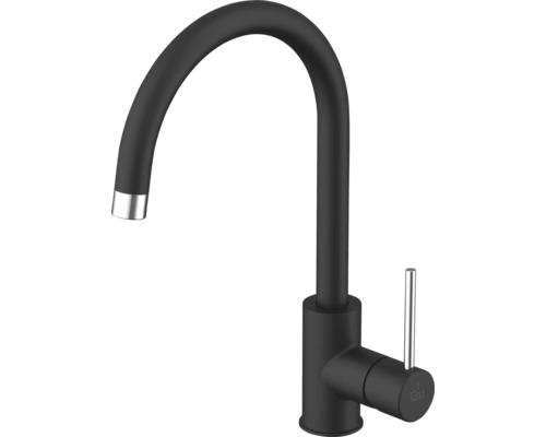 Batéria drezová KEO KASIA čierna matná Čierna kuchynská batéria s vysokým výtokom